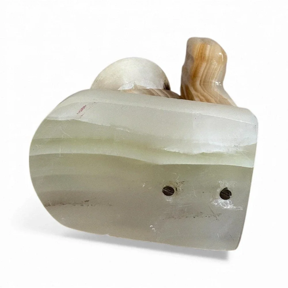 Vintage Onyx Alabaster Cactus Figure Bookend Southwestern‎ Mexican Folk Art